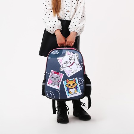 Frame backpack Calligrata, 39x30x14 cm, "kittens", for a girl-5