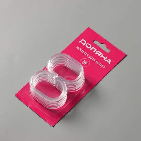 A set of rings for curtains in the bathroom, plastic, 12 pcs, transparent-10