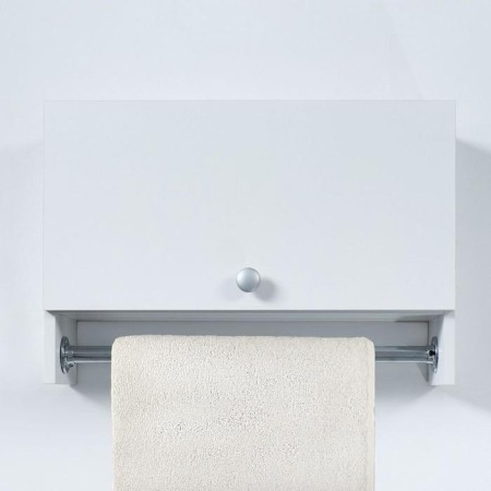 A cabinet suspended for a bathroom with a rod for towels, with doors, white, 60 x 17.4 x 40 cm