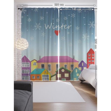 Photostes "I love winter", Saten, size 145x265 cm, 2 pcs
