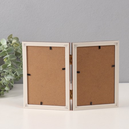 Photo frame Plastic in 2 photos 10x15 cm "Wave line on gold"-3