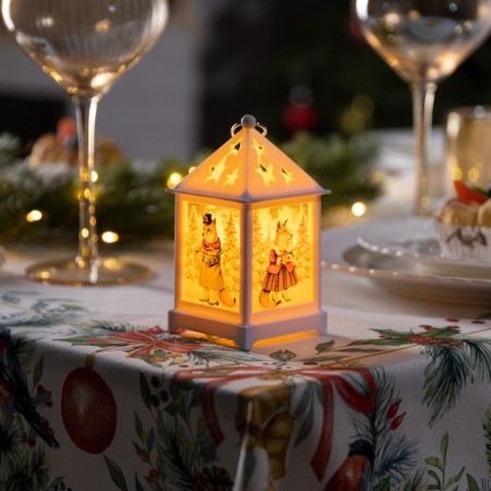 LED figure “White Light with foxes” 6.3 × 12 × 6.3 cm, plastic, batteries AG13x3, glow warm white