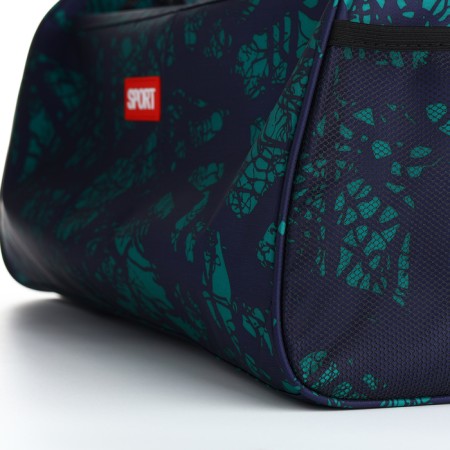 Sports bag, textura, average size, blue/green color-5