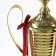 Cup 154a, award figure, gold, plastic stand, Tricolor, 59 x 23 x 12 cm