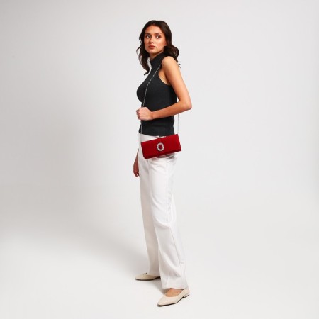 Bag-clate on magnet, burgundy color-7