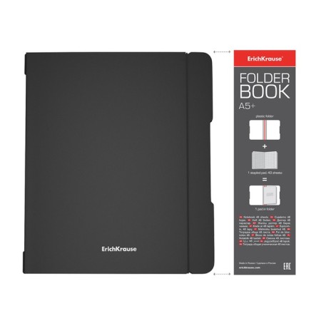 Notebook A5+, 48 sheets in the Erichkrause "Folderbook", a replaceable plastic cover, an offset unit, black-5