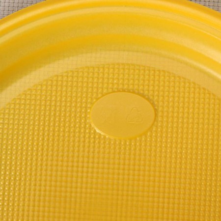 Plastic plastic disposable dining room, d = 20.5 cm, yellow color-2