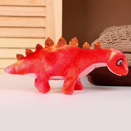 Soft musical toy "Dinosaurus", 27 cm, red color-2