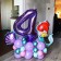 Foil ball 40 "number 4", lilac color, 1 pc.