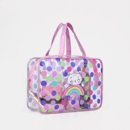 A set of cosmetic bags for the pool, 2 in 1, pink/multi -colored color-6