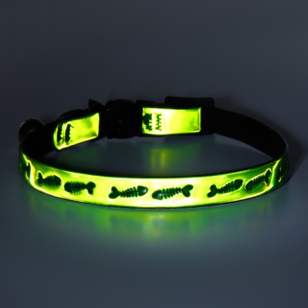 Fly collar with reflective coating "fish", 30 x 1 cm, green-6
