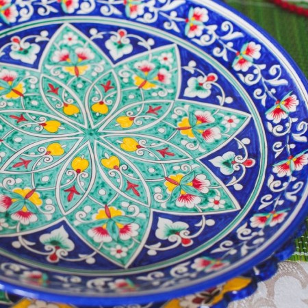 Largan Rishtan ceramics "Flowers", 31 cm, blue-4