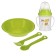 A set of children's dishes, 4 items: bowl, spoon, fork, bottle 200 ml, MIX color