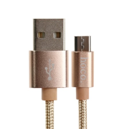 Hoco X2, Micro USB - USB, 2.4 A, 1 m, textiles, golden-2