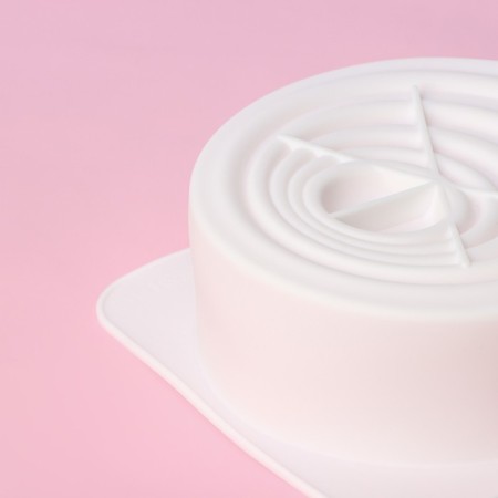 Form for mousse desserts and baking of the ripples, silicone, 18 × 18 cm, internal size 16 × 6.5 cm, white color-3
