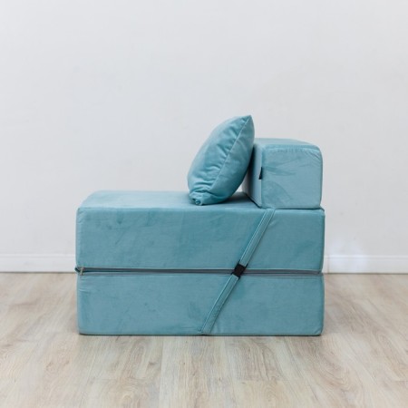 Walked armor-bed "Essen", velor fabric, mint color-1