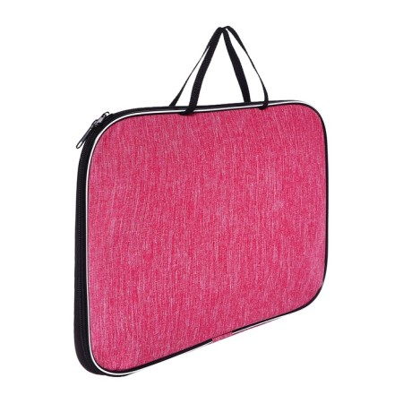 Folder with handles Textile A4, Calligrata "Office", for papers, for office, nylon 600D, linen, pink, PM/1, 350 x 270 x 20 mm-1