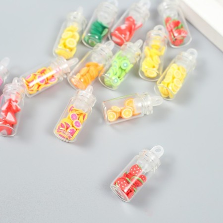 Decor for creativity Glass, plastic "Jars with fruits" mix 1.1x1.1x3.1 cm-2
