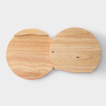 Set for feeding cheese, 4 knives, board, 19.5 × 19.5 × 3.5 cm, oak-4