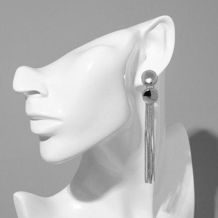 Hanging Earrings "Falls" Aiva, Color Silver, 10cm-3