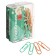 Office paper clips 28 mm, 100 pcs, Erichkrause "Pastel Bloom", with vinyl coating, plastic boxing, mix