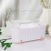 Organizer for storage, with a lid, 3 sections, 21 × 8 × 9 cm, white/pink-gold color