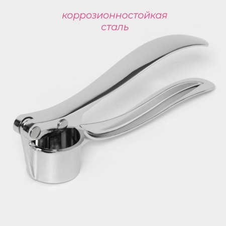 Press for garlic "Ernest", 15 cm, silver color-1