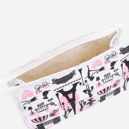 Cosmetic bag with lightning, white color-2
