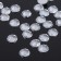 Rhinestones flat adhesive circle, 6 mm, (set 40 pcs.), White color