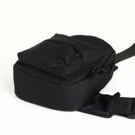 Slong bag from textiles, black color-3