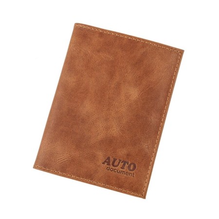 Covers for documents without fastening, genuine leather, brown color