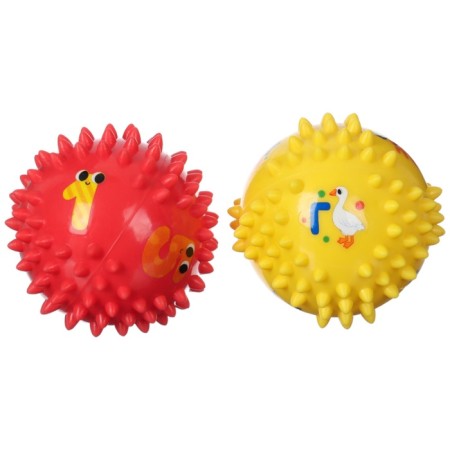 A set of developing tactile balls “numbers and letters”, with a squeak, 2 pcs, crumb I-7