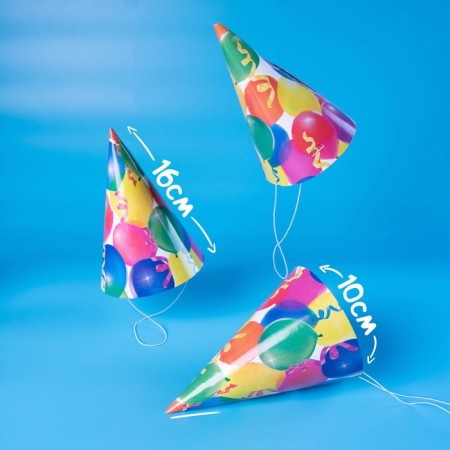 Paper cap “holiday”, balls and serpentine, set of 6 pcs.-3