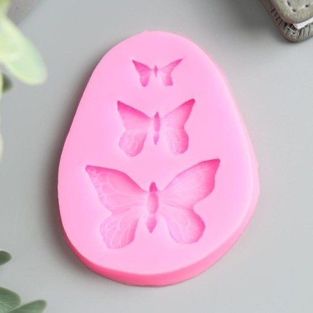 Mold Silicon "Butterflies" 3 objects 0.8x7x5.5 cm