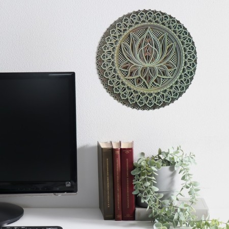Panel wall metal "Lotus flower" Bezh 30x0.8x30 cm