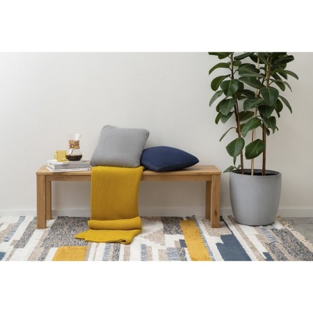 Decorative pillow made of washed cotton dark blue in color Essential, size 45x45 cm-1