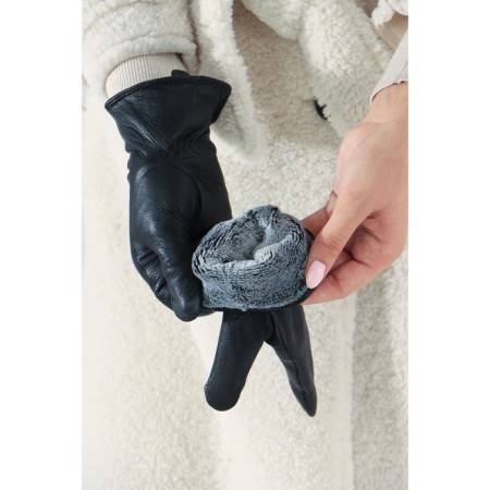 Female gloves, size 9, with insulation, black color-2