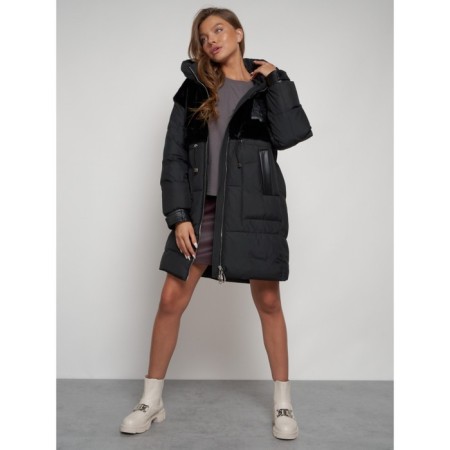 Winter jacket female, size 50, black color-17