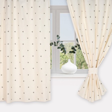 A set of curtains for the kitchen "Bee", 150x180 cm - 2 pcs, Rogozhka 164 g/m2, 100% HL-1