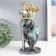 Polystone souvenir "Lovers - hugs" silver -turquoise 13.5x12x30.5 cm