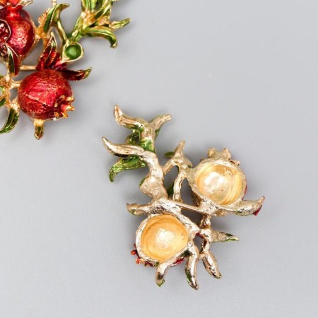 Decor for creativity Metal "Grenades on a branch" 3.2x2.3 cm-1
