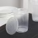 A glass with a lid plastic disposable "ribbed", 500 ml, the color is transparent