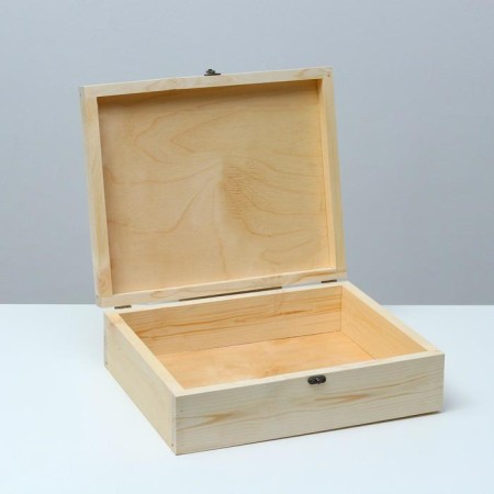 Gift box 35 × 29 × 11 cm wooden, plywood lid 4 mm, fittings