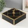 Casket Glass with a metal frame "Golden Deer" Square Black 17.2x18.2x12.8 cm