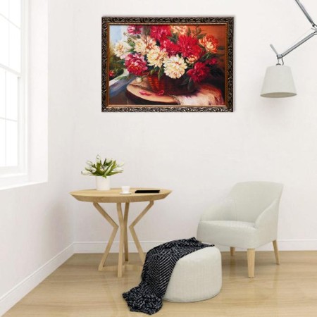 Tapestry "Basket with Peonies" 53*73 SM Frame Mix-8