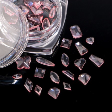 Decorative elements for decor, voluminous, translucent/pale pink color