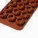 Form for chocolate of the share "Heart", silicone, 23.2 × 12 × 1 cm, 15 cells (d = 3.3 cm), brown color