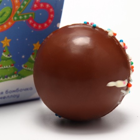 Chocolate bomb with marshmallow "Bombochka 2025" in a glass, 30 g-4