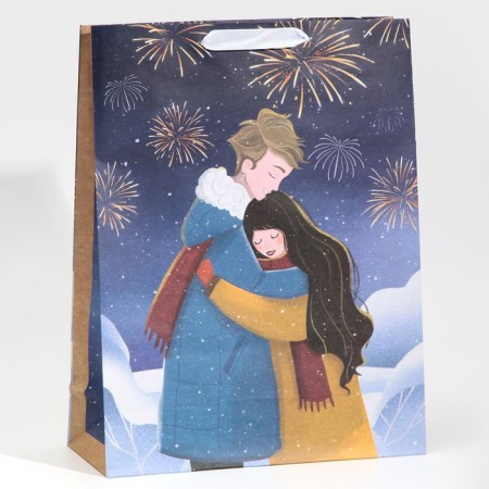 Craft vertical package “Heat near”, L 31 x 40 x 11.5 cm, New Year-1
