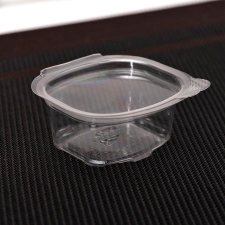A plastic disposable container-liner with a lid, 30 ml, PET, color transparent color